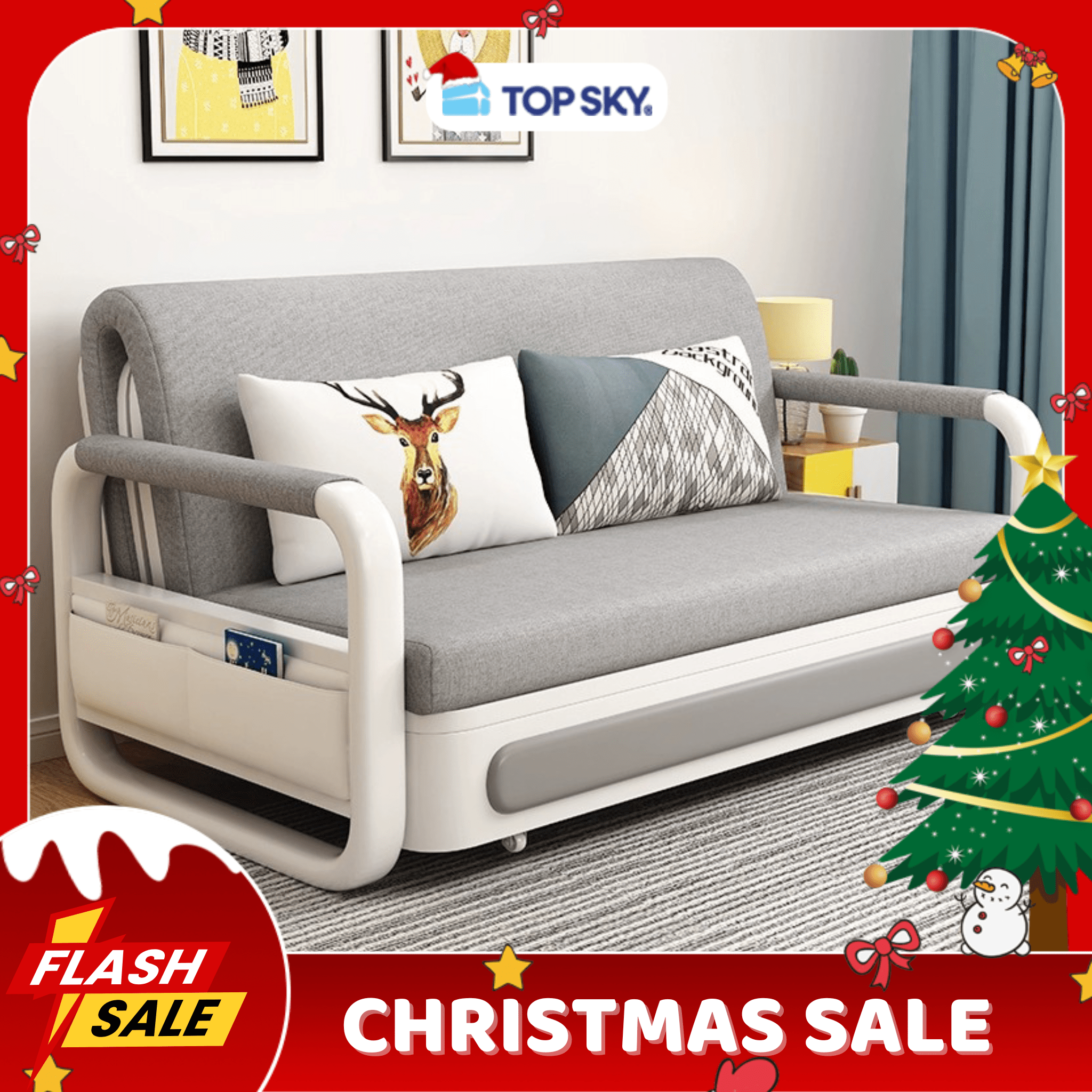 [TOP525] Giường Sofa Gấp Gọn Thông Minh Đầu Giường Trắng
